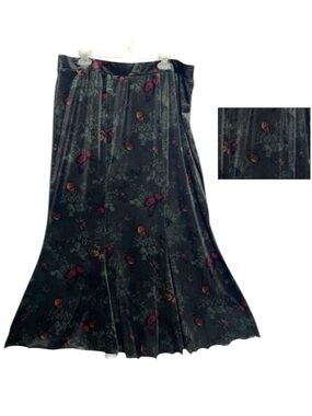 Thorn & Fable Monarch Butterfly Maxi Skirt 2 Green Velvet Mermaid Alt Moth Plus